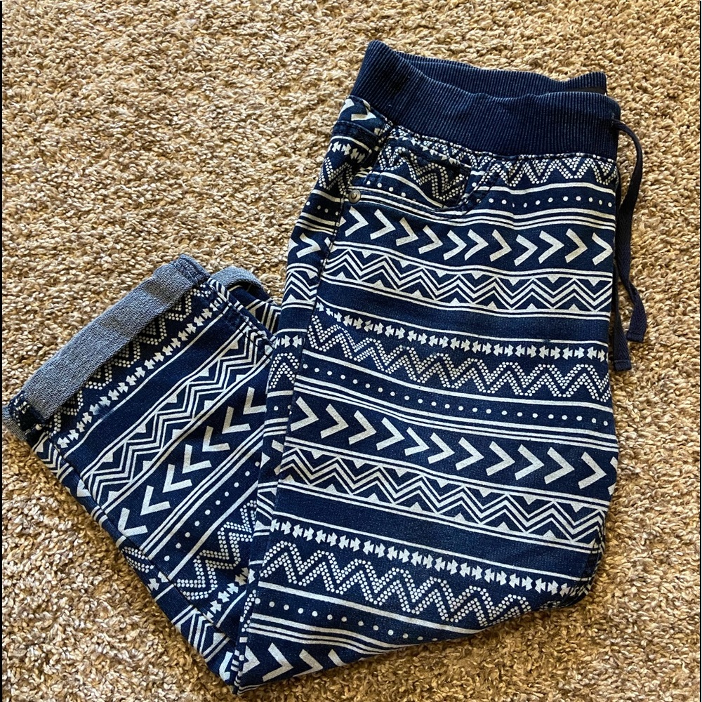 Gently used blue and white girls capris.